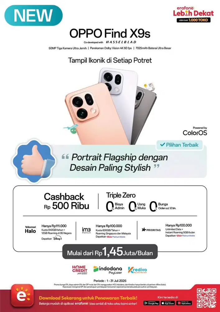 promo oppo find X9 s kredivo