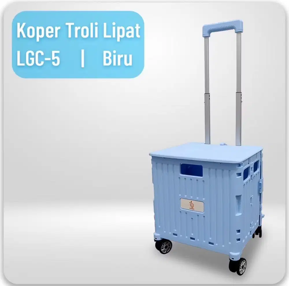 Troli lipat keranjang belanja / pet stroller | Biru | 1x pakai