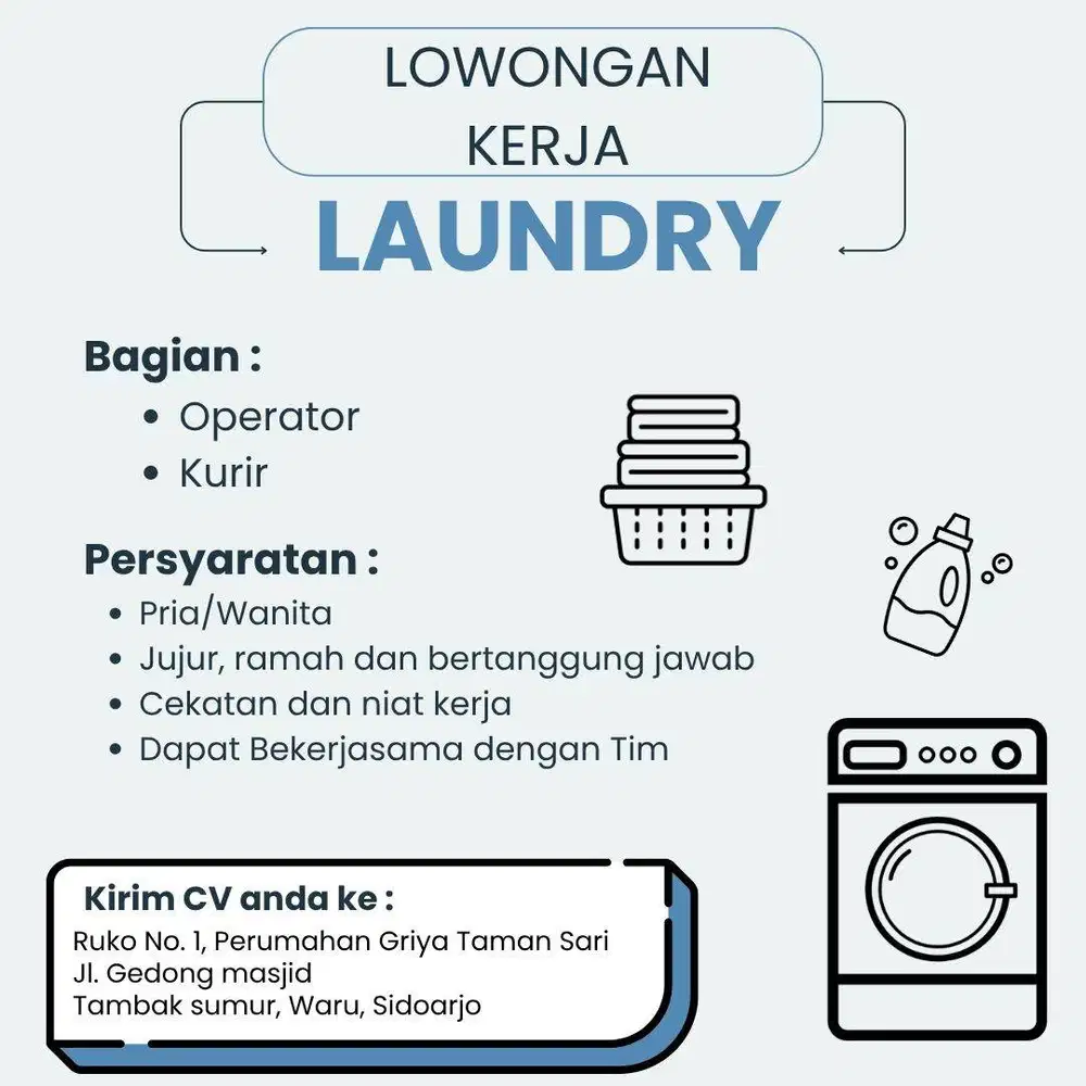 Lowongan kerja pegawai laundry
