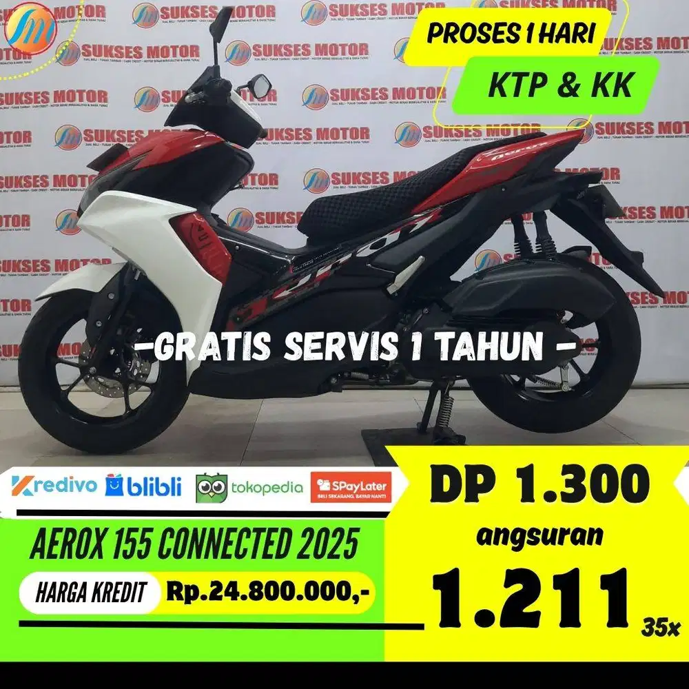 YAMAHA AEROX 155 CONNECTED 2025 KREDIT DP 1,3JUTA ANGSURAN RINGAN