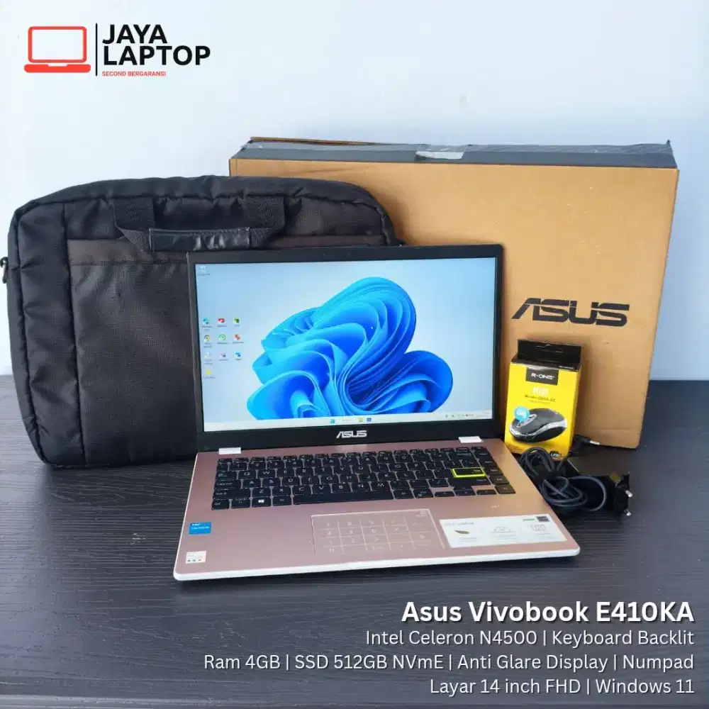Asus Vivobook E410KA Celeron 4/512GB Laptop Notebook Second Bekas