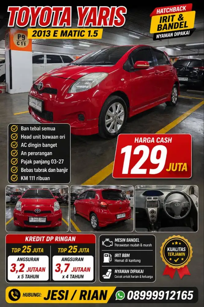 TOYOTA YARIS 2013 E 1.5 A/T