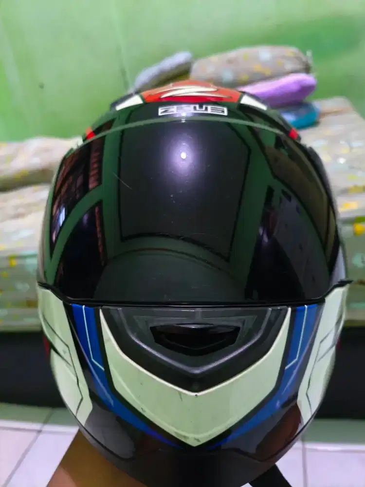 HELM ZEUS 811 WHITE RED BLACK BLUE FULLFACE SIZE L
