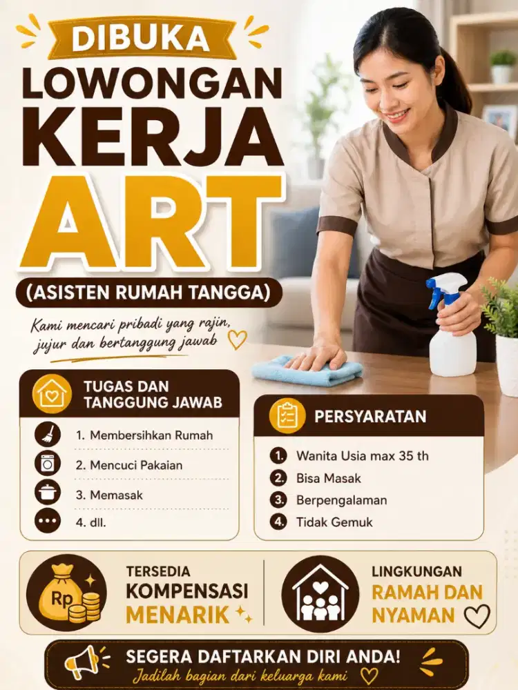 Dibuka Lowongan Kerja ART