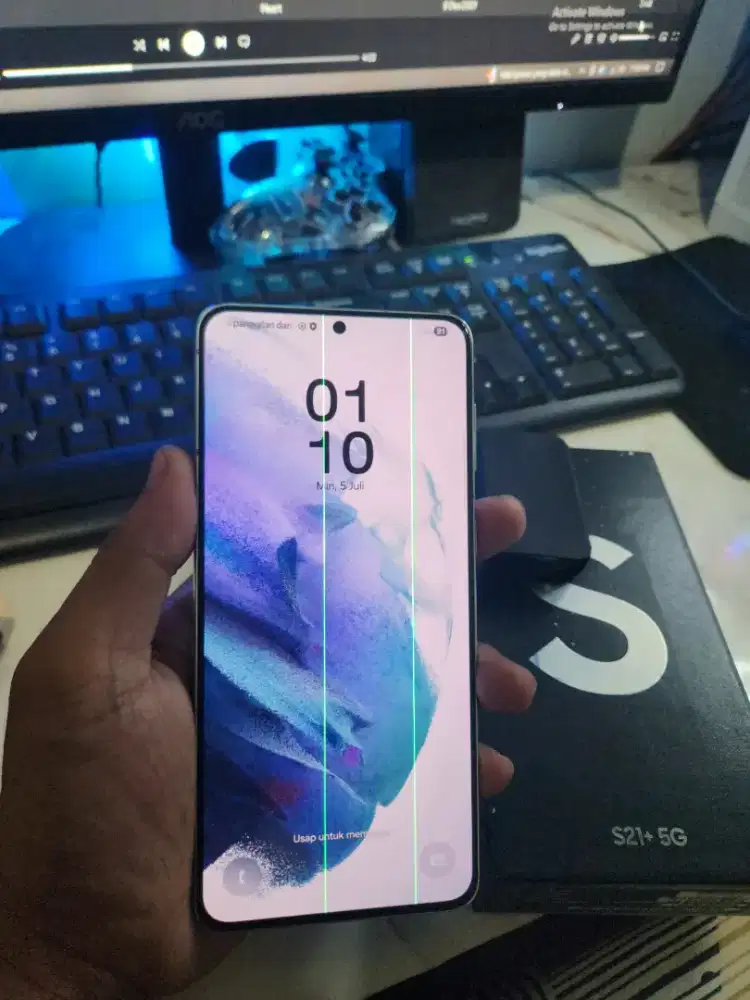 Samsung S21 Plus 8/256 Fullset Minus LCD 2 Garis