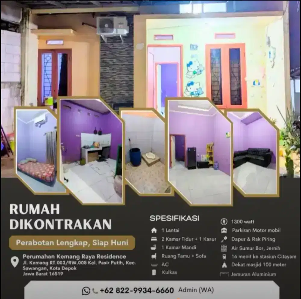 Rumah Sewa 45/60 Tahunan Aman Nyaman