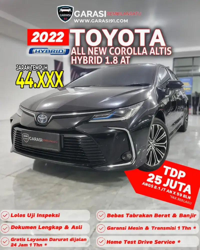 ‼️[ TDP 25 Jt ] Corolla Altis Hybrid 1.8 At 2022