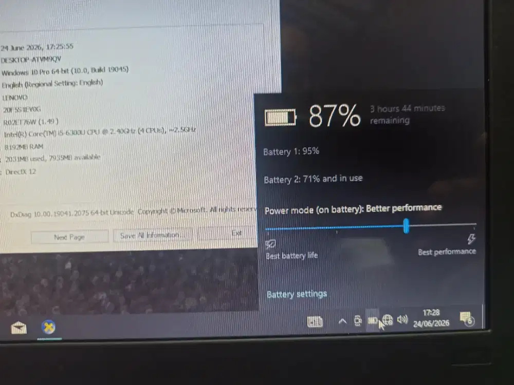 Laptop karyawan.. Lenovo Thinkpad X260 i5 Gen6 /8Gb /256 gb /backligh