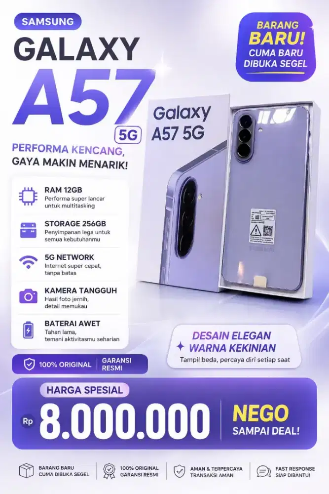 Samsung galaxyA57 5g ram12/room256