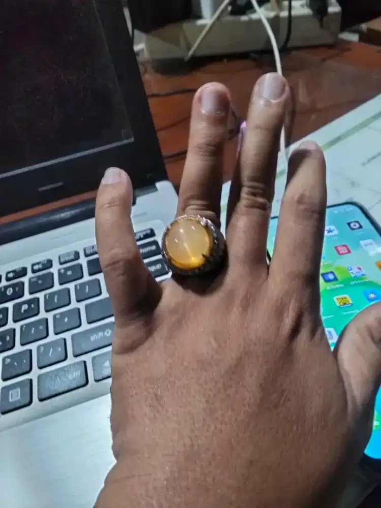 Crisoberil cat eye cincin perak