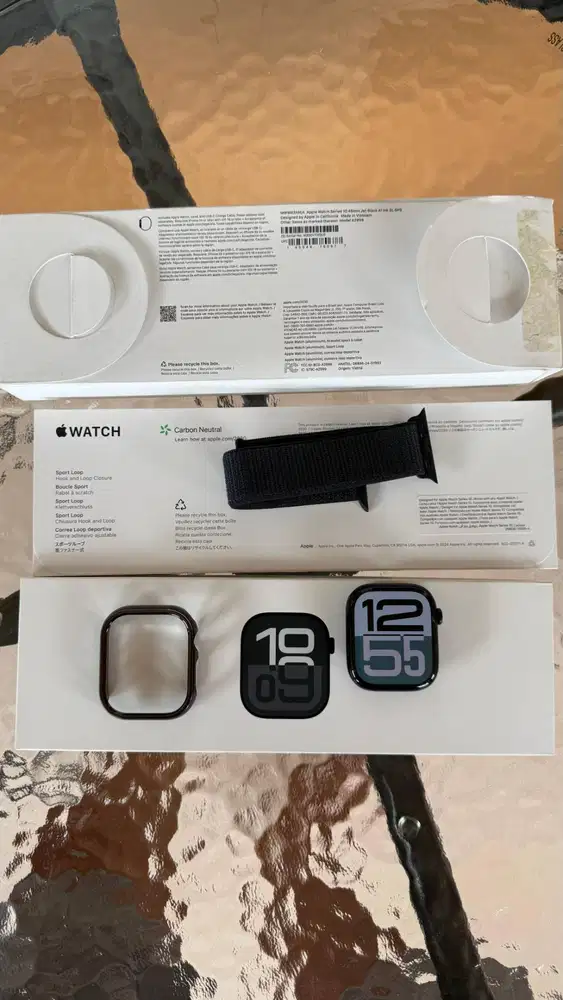 Apple Watch Series 10 46mm Black Fullset+Case Siap Pakai