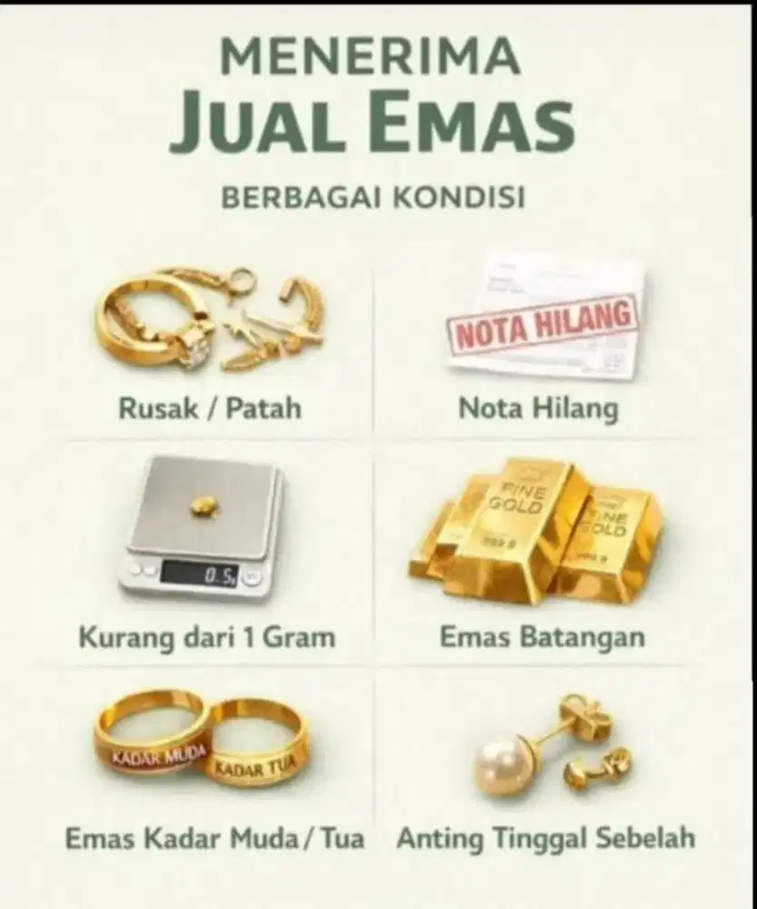 menerima emas berlian jam rolek