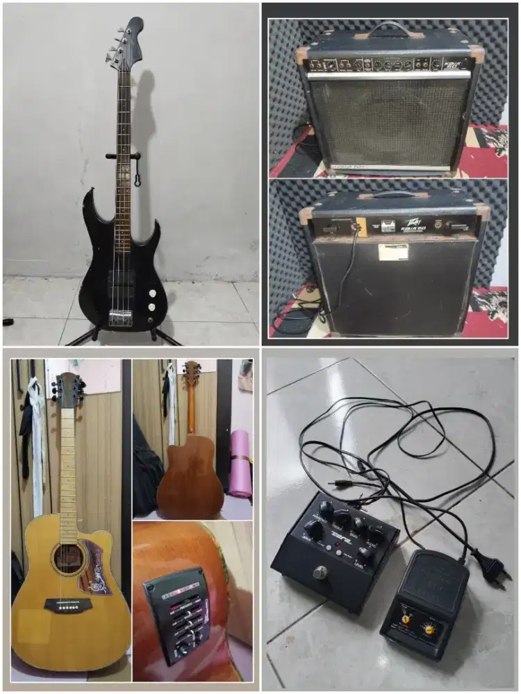 jual borongan alat musik gitar akustik,bass,ampli dan efek mantap nett