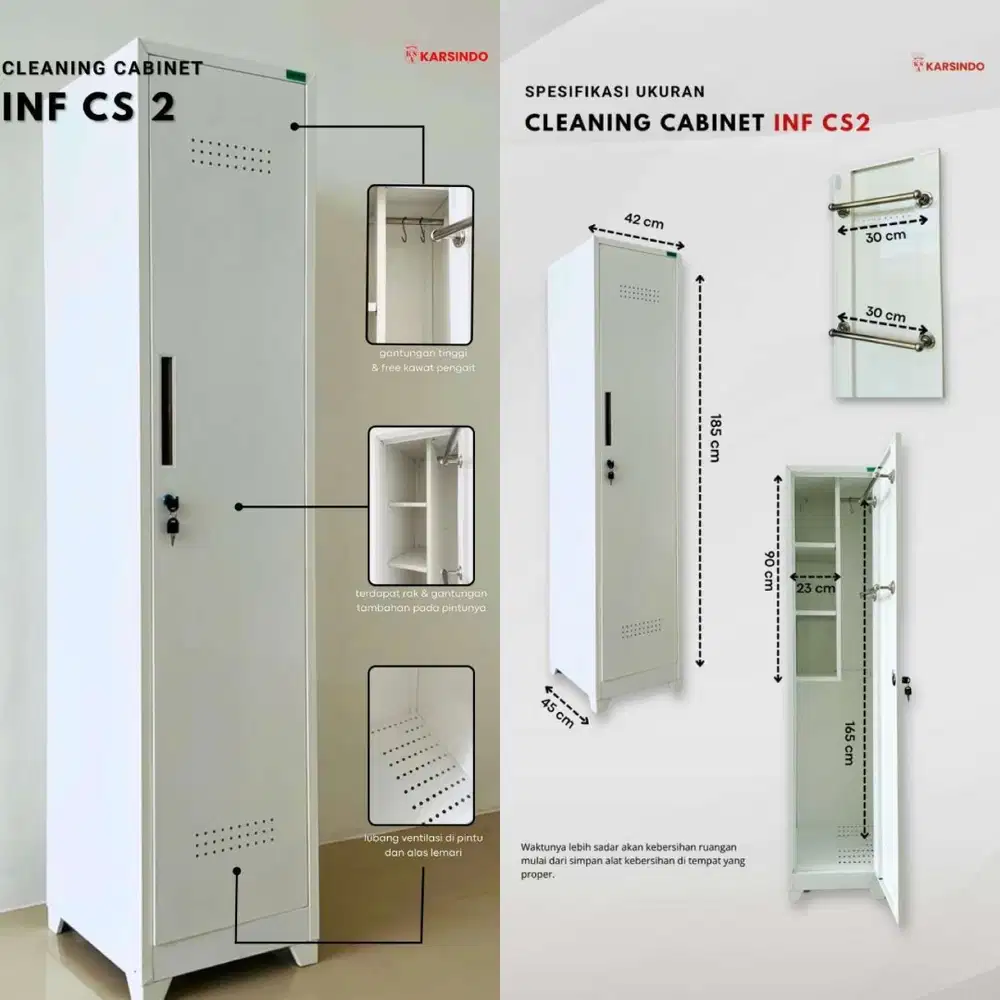 LEMARI ALAT KEBERSIHAN , CLEANING CABINET 1P Plat metal