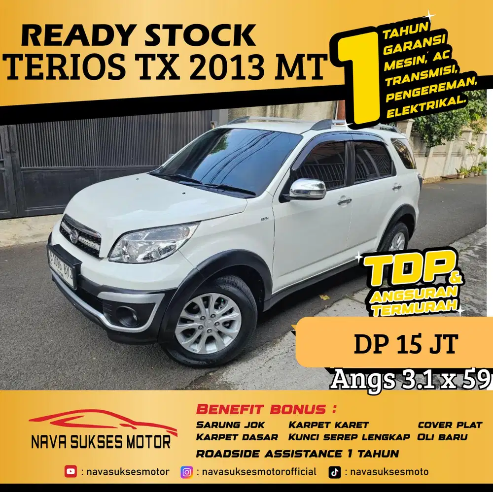 TDP 15 Jt Angs Termurah Daihatsu Terios Tx 2013 Manual Putih Low Km
