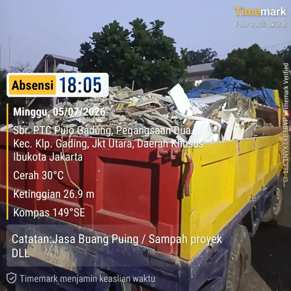 Jasa buang puing dan angkutan sampah