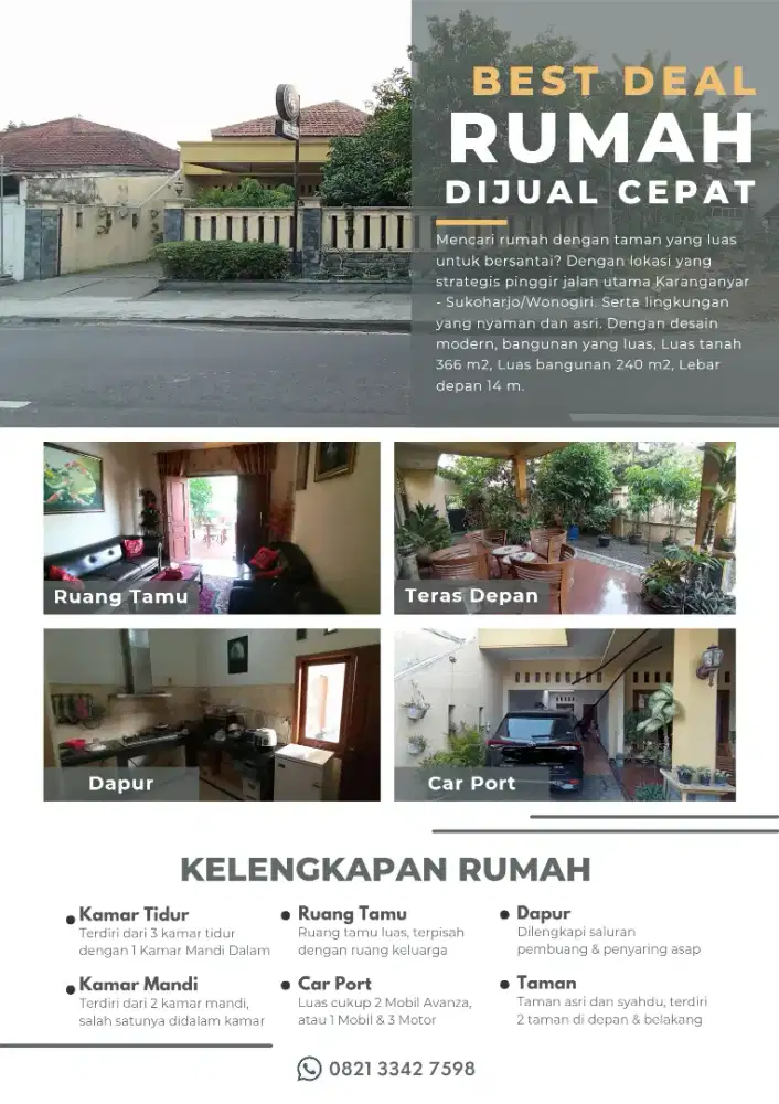 Best Deal - Rumah Asri Nyaman Dijual Cepat (SHM - Langsung Pemilik)