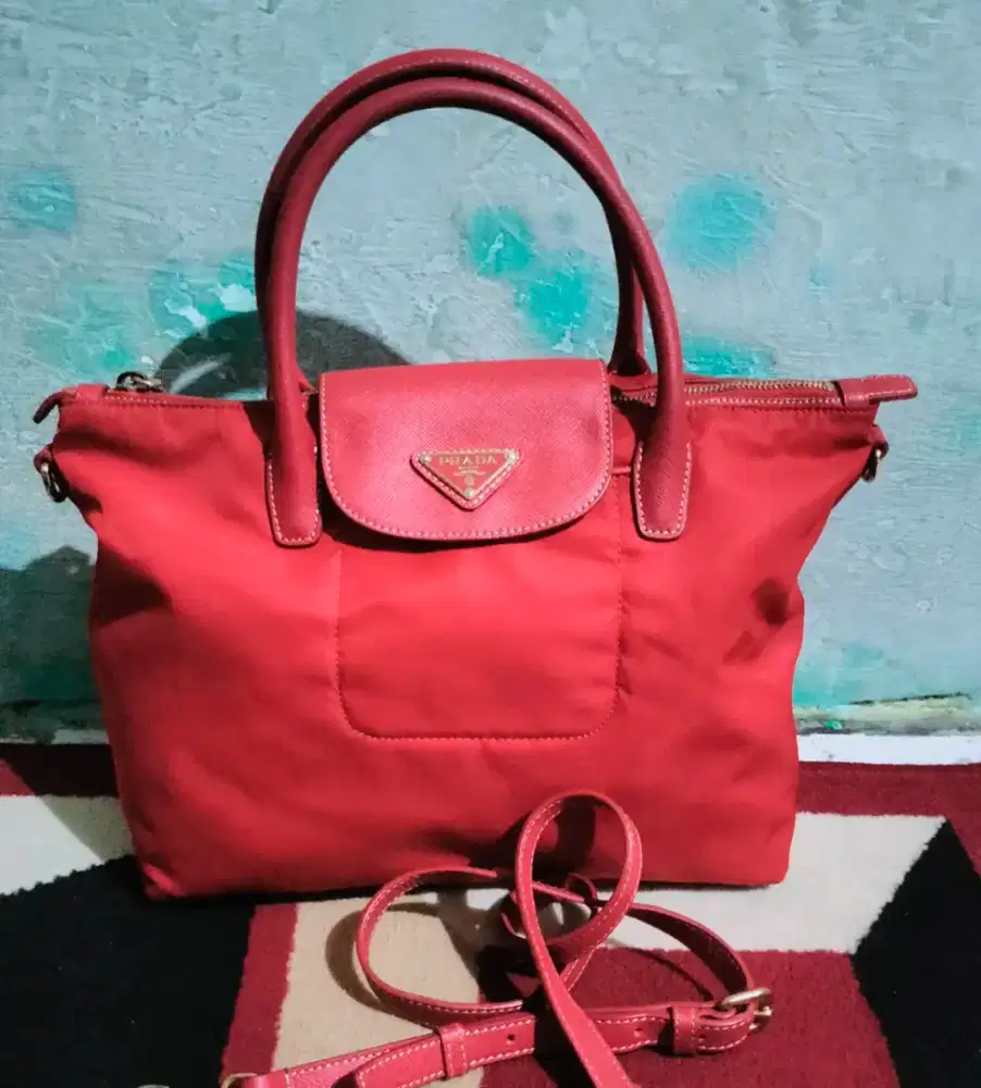 prada red tessuto nylon