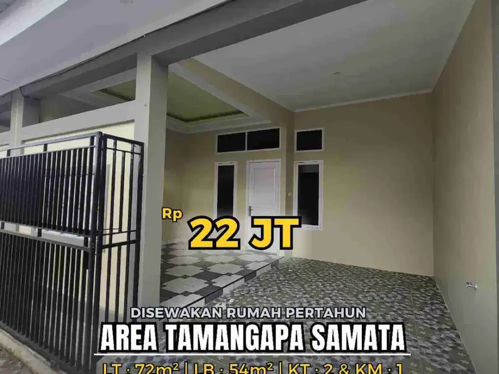 Disewakan Rumah Baru 2 Kamar Perbatasan Samata Gowa Makassar