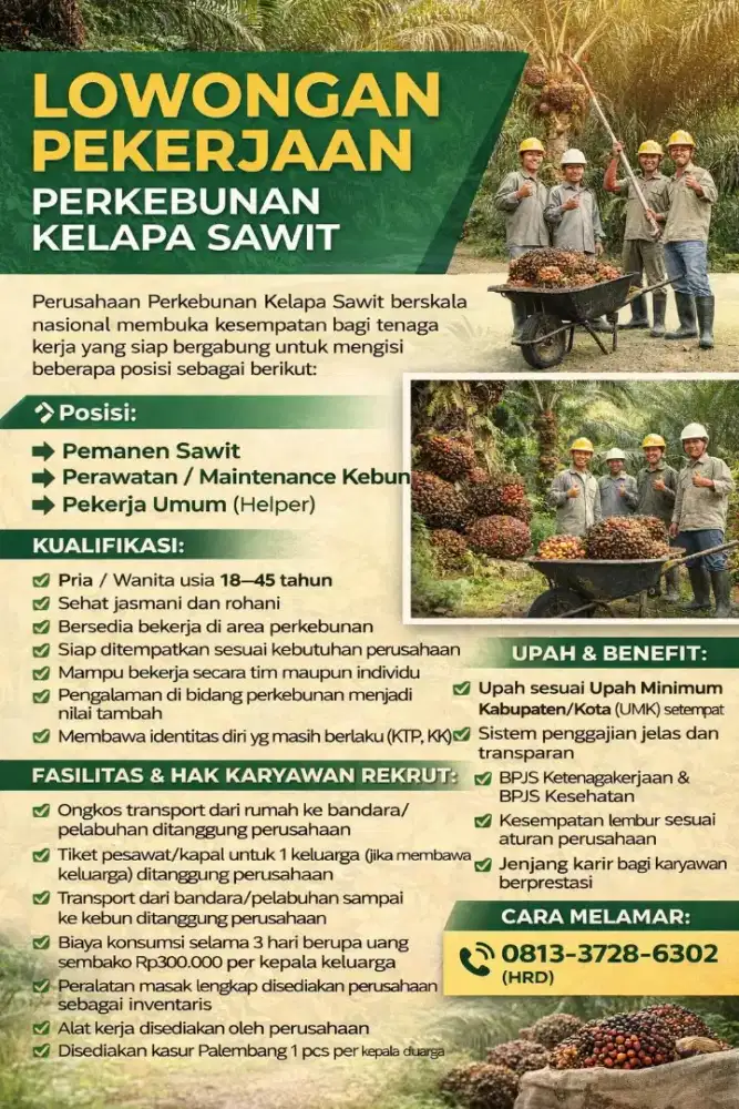 Lowongan Pekerjaan perkebunan Sawit