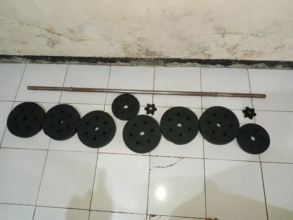 Alat olahraga barbel set pvc