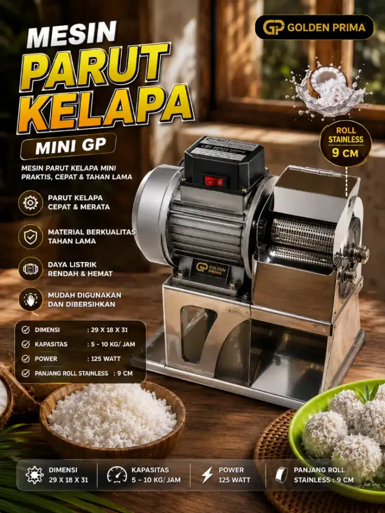MESIN PARUT KELAPA SINGKONG KUNYIT JAHE MINI SS9 GP