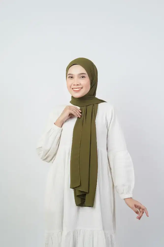 Pashmina Ceruty Babydoll Premium | Hijab Pashmina Adem, Flowy & Elegan