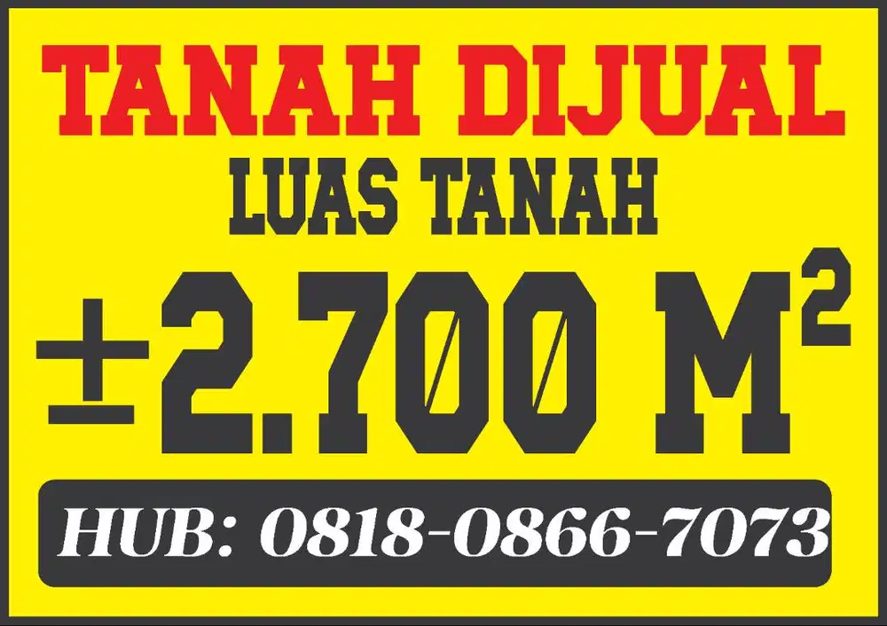 Dijual Tanah ( SERTIFIKAT HAK MILIK ) dengan lokasi strategis
