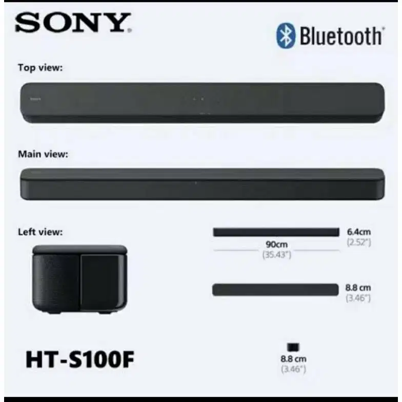 SONY SOUNBAR HTS100F - Speaker Wireless Soundbar 2.0ch (preloved)