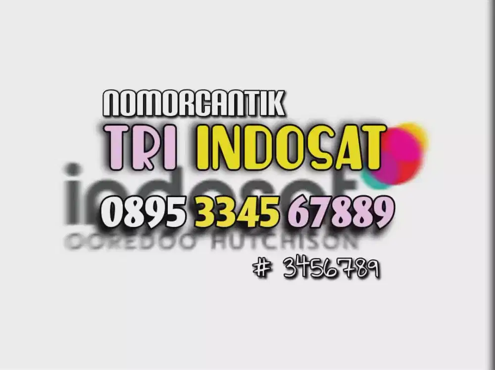 (bisa COD) Nomor CANTIK kartu TRI INDOSAT HOKI NAIK FULL 3456789