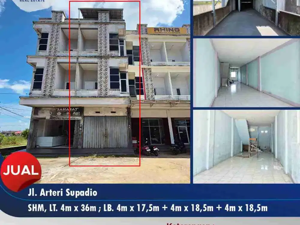 Dijual ruko 3lt Jl. Ahmad Yani 2 - Kubu Raya