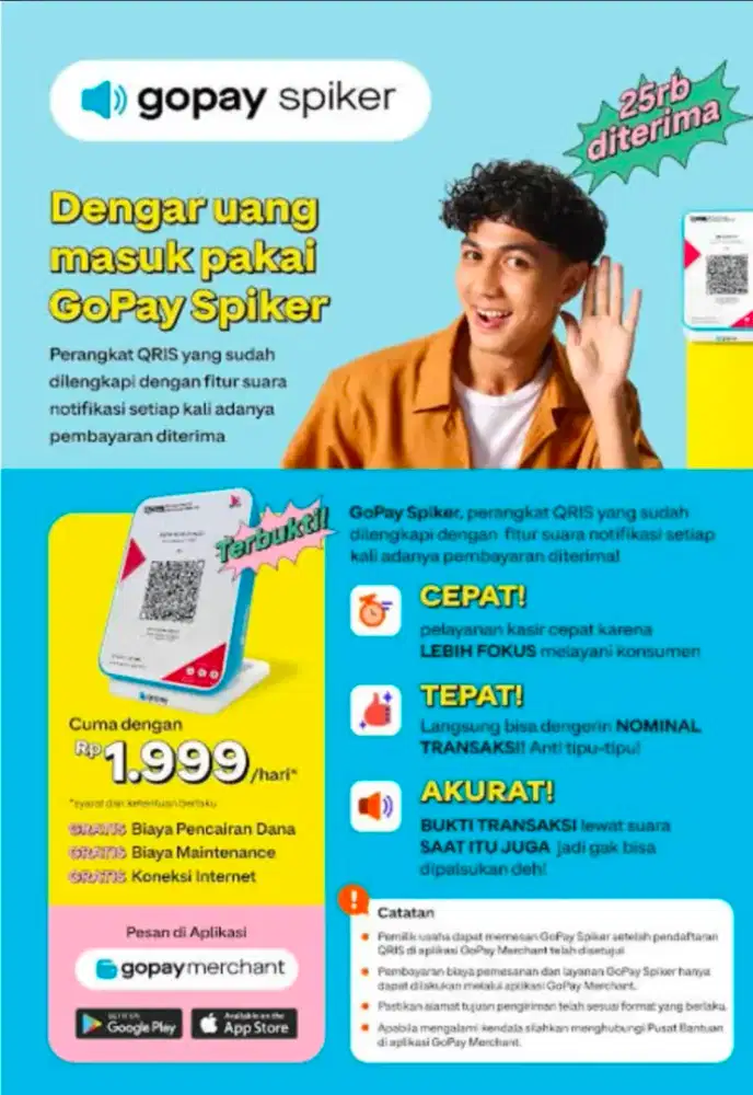 Di butuhkan segera sale/marketing akuisi Qris gopay speaker