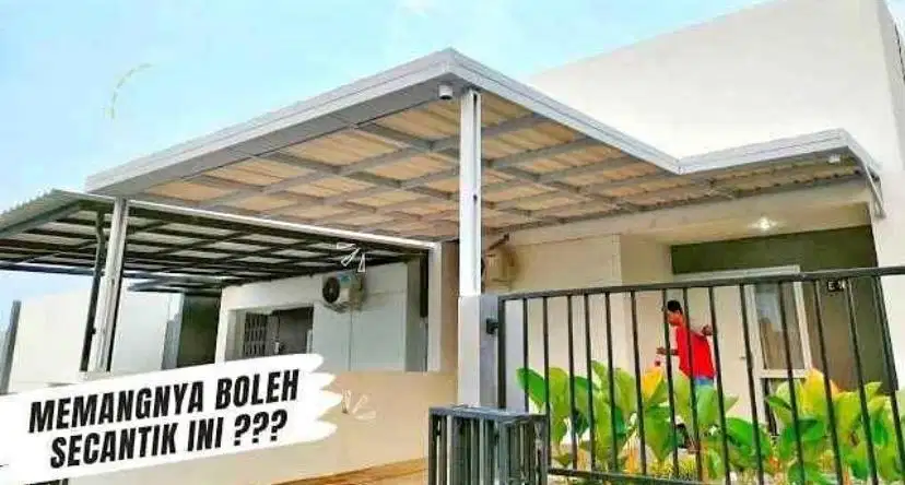 kanopi baja ringan teras rumah terpasang murah