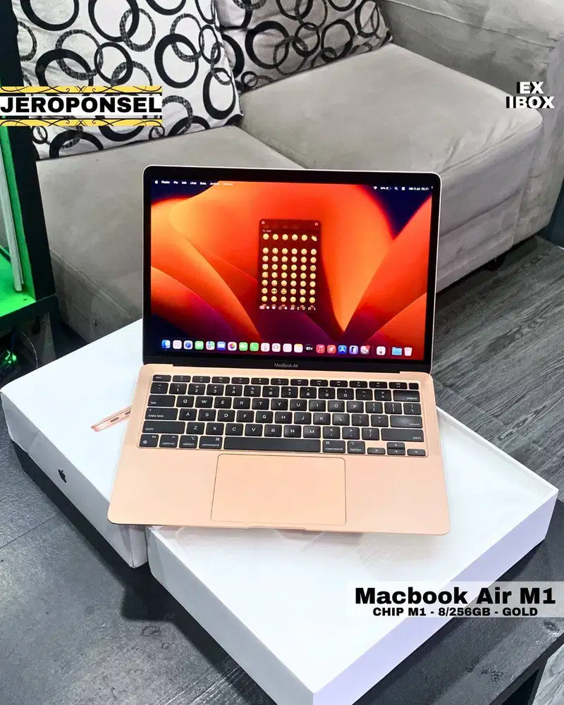 MACBOOK AIR M1 256GB GOLD EX IBOX LIKE A NEW FULL SET ORIGINAL