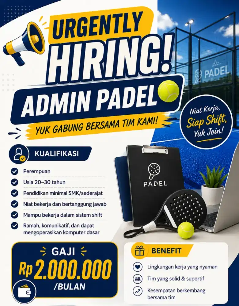 Lowongan Kerja Admin Padel
