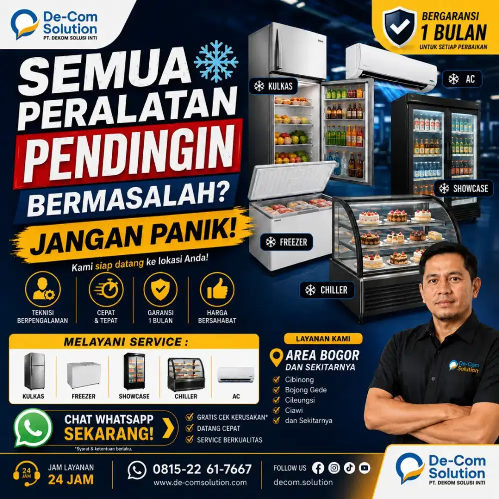 Service Kulkas Frezeer Chiller AC Mesin Cuci Bogor