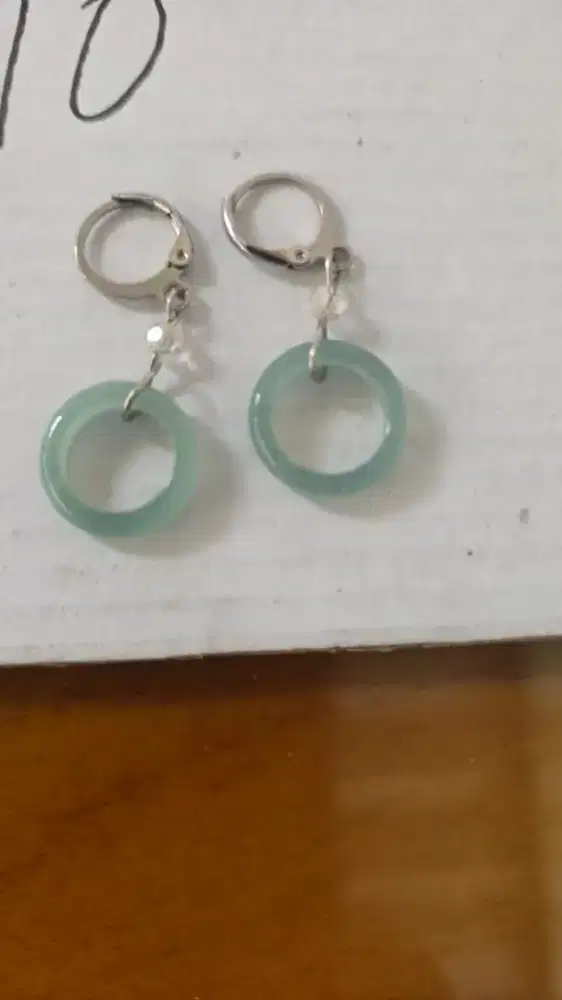 Dijual Anting gantung Batu Giok Burma Asli