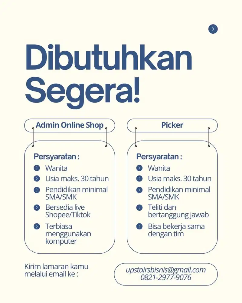 Lowongan Admin dan Picker