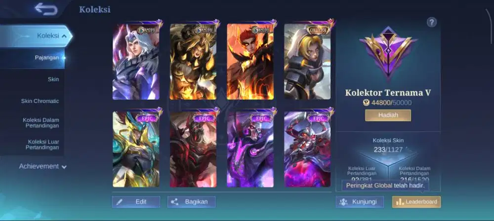 Jual akun mobile legend