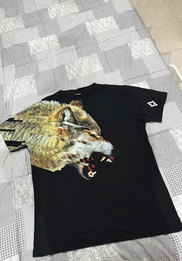 Marcelo Burlon Cruces T-Shirt Wolf Tee 100% Authentic