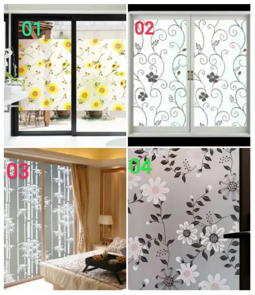 Sticker kaca film motif kaca film rumah minimalis