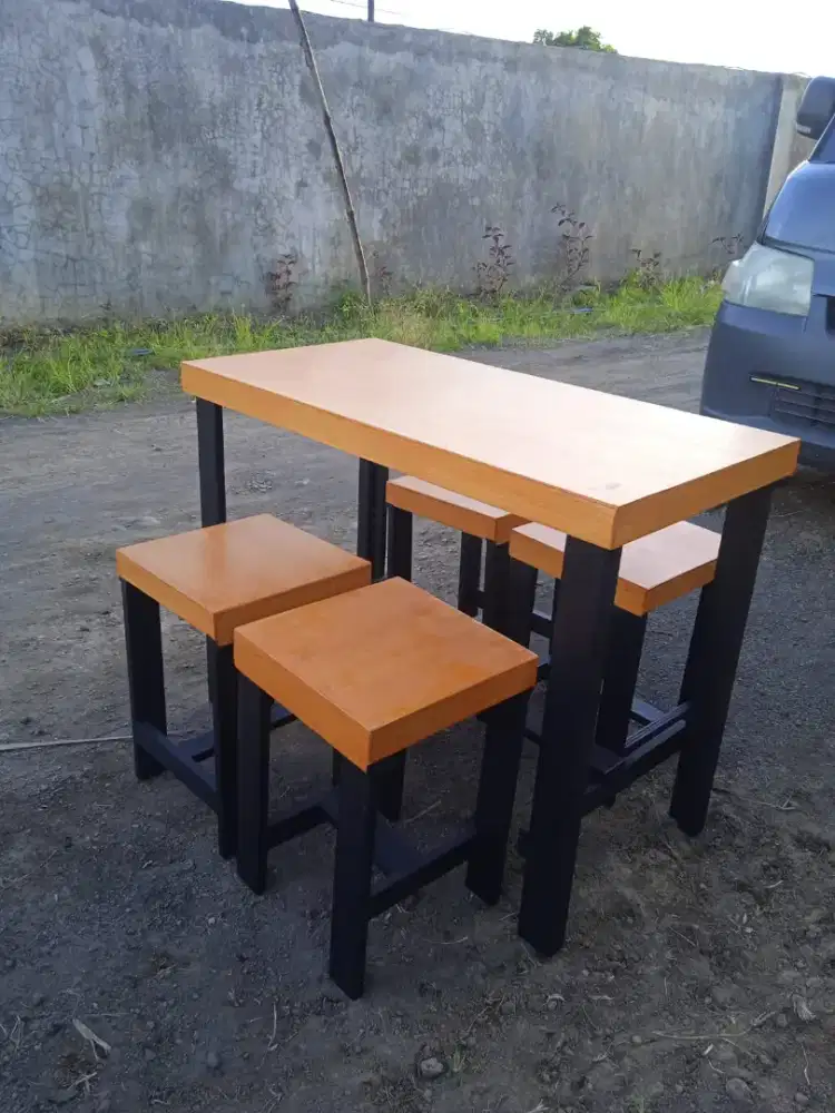 Meja cafe, meja warkop set custom