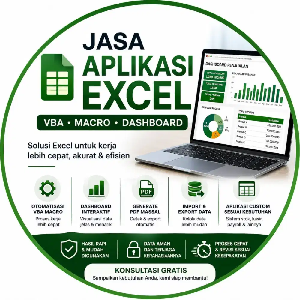 Jasa Olah Data Dan Pembuatan Aplikasi Ms. Excell