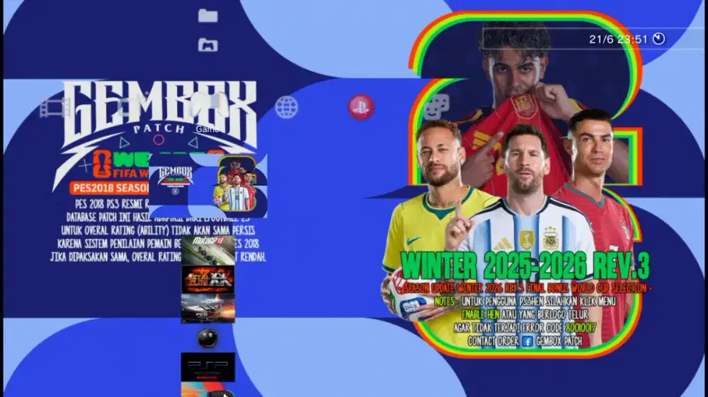 Pes 2026 Gembox worldcup ps3 terbaru