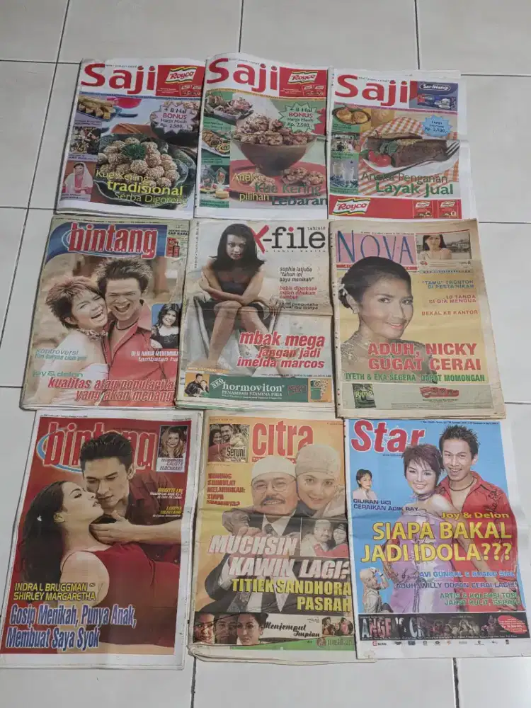 Jual Se Paket 9 Tabloid Koran Tahun 2000 an Jaman Dulu Jadul