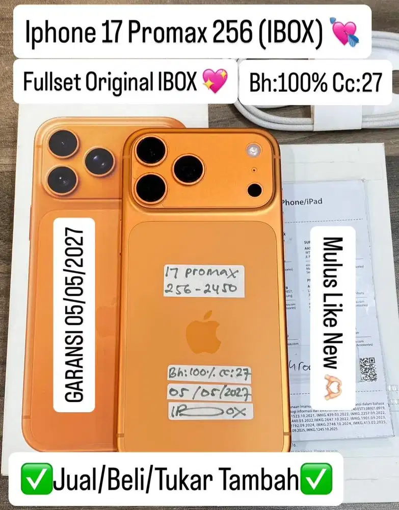 Iphone 17 Promax 256 Gb Cosmic Orange Resmi ibox