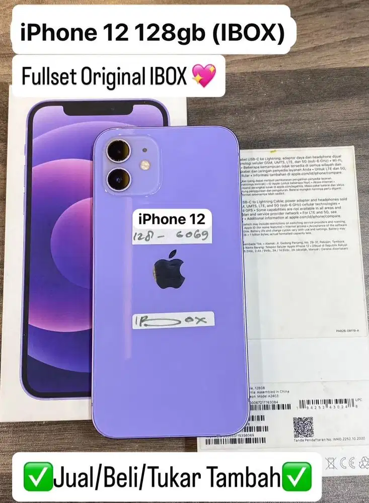 Iphone 12 128 Gb Purple Resmi Ibox