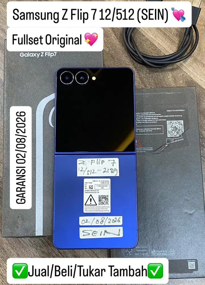 Samsung Zflip 7 12/512 Gb Blue Shadow Resmi sein
