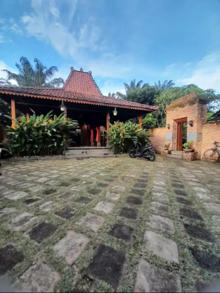 Rumah joglo klasik dan bangunan minimalis