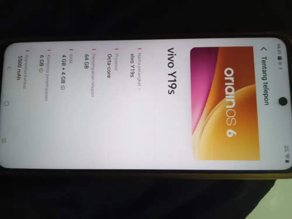 Vivo y19 s ram4+4
